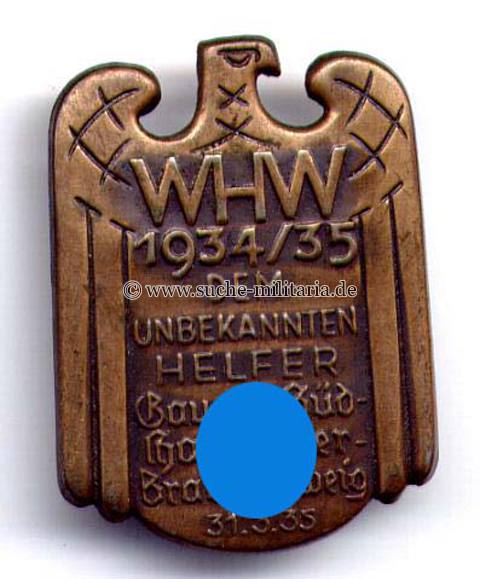 WHW 1934/35, Dem unbekannten Helfer Gau Südhannover-Braunschweig