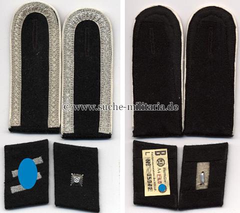Paar Kragenspiegel und Schulterstücke für einen Unterscharführer der Waffen SS