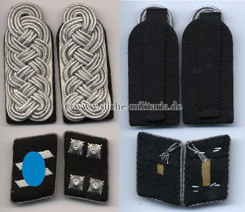 Paar Kragenspiegel und Schulterstücke für einen Sturmbannführer der Waffen SS