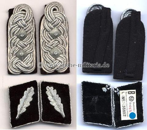 Paar Kragenspiegel und Schulterstücke für einen Standartenführer der Waffen SS