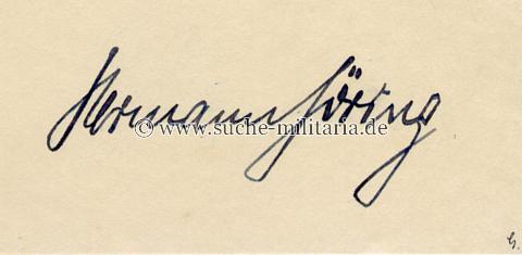 Göring Hermann eigh. Unterschrift auf Ernennungsurkunde zum Oberforstmeister